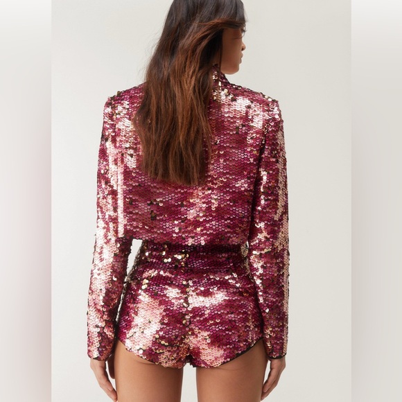 Nasty Gal- Premium Tailored Sequin Booty Shorts and Jacket NWT - Picture 2 of 5
